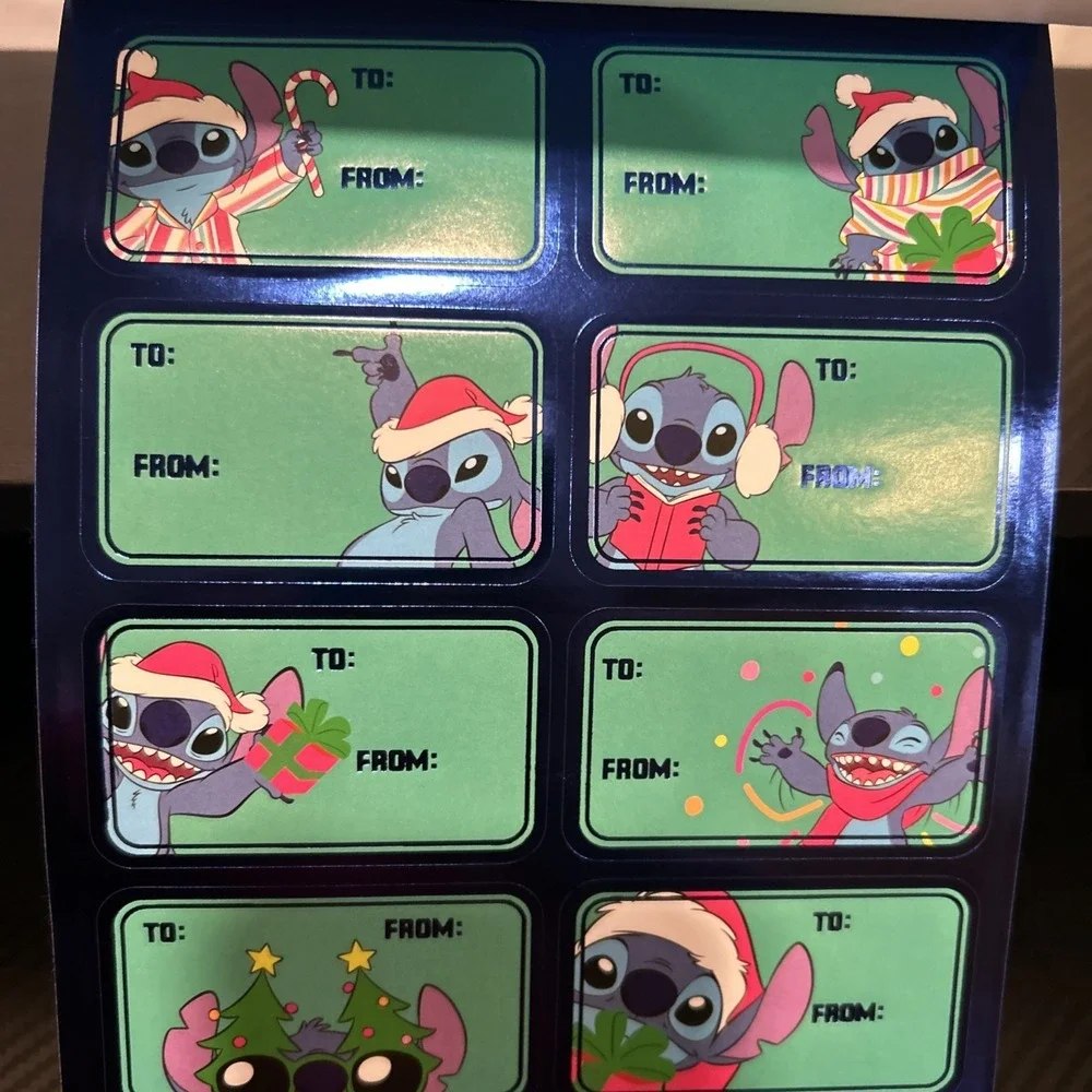 Rare Disney Lilo & Stitch Self Stick Christmas Tags 120